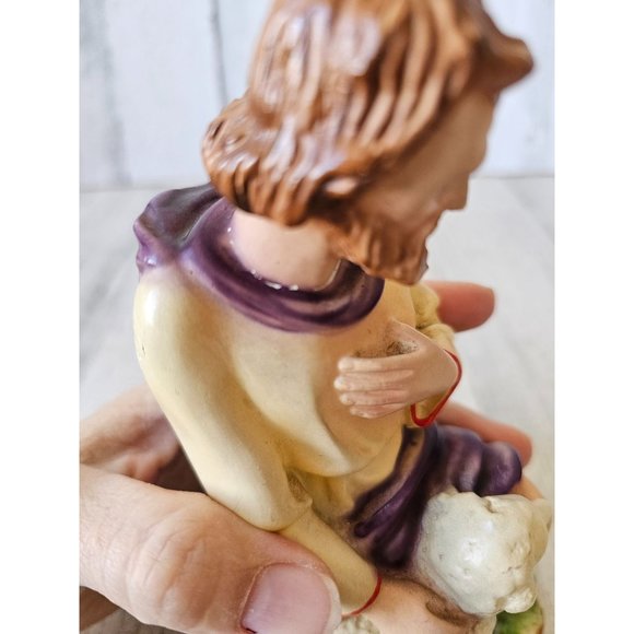 Vintage chalkware Joseph Nativity sheep Italy LB Italian AS IS religious figurin - Picture 7 of 11